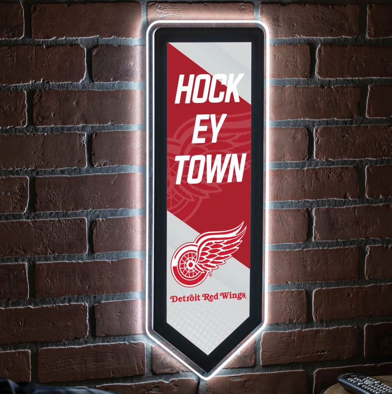 Evergreen Detroit Red Wings Pennant 9" x 23" LED Lighted Sign