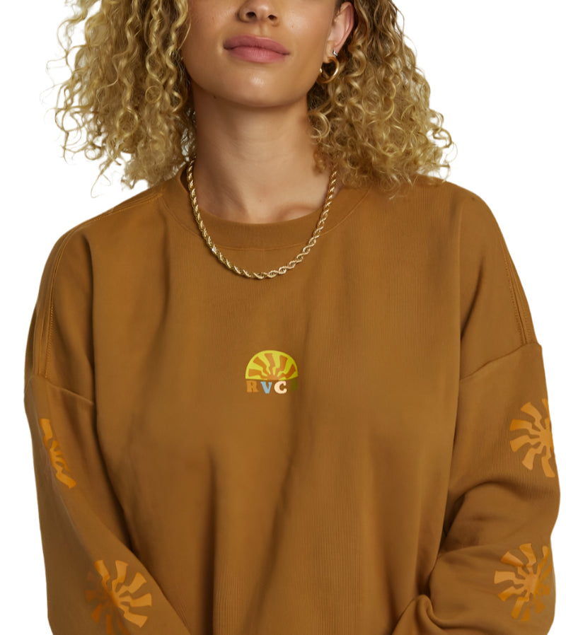 RVCA Womens Shine Pullover Cropped Sweatshirt