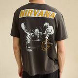 American Eagle Mens AE Standard Fit Nirvana Graphic Short Sleeve T-Shirt