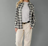 American Eagle Womens AE Oversized Long-Sleeve Plaid Shirt