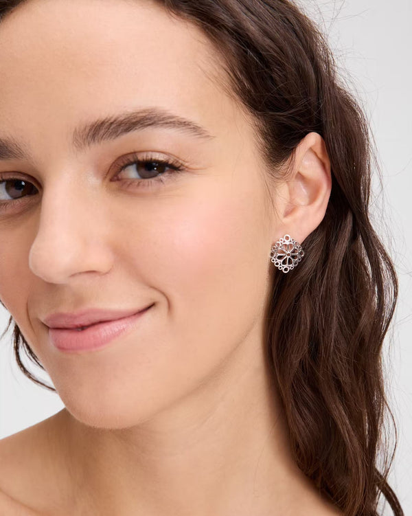 Kate Spade Spade Flower Lace Studs - Silver
