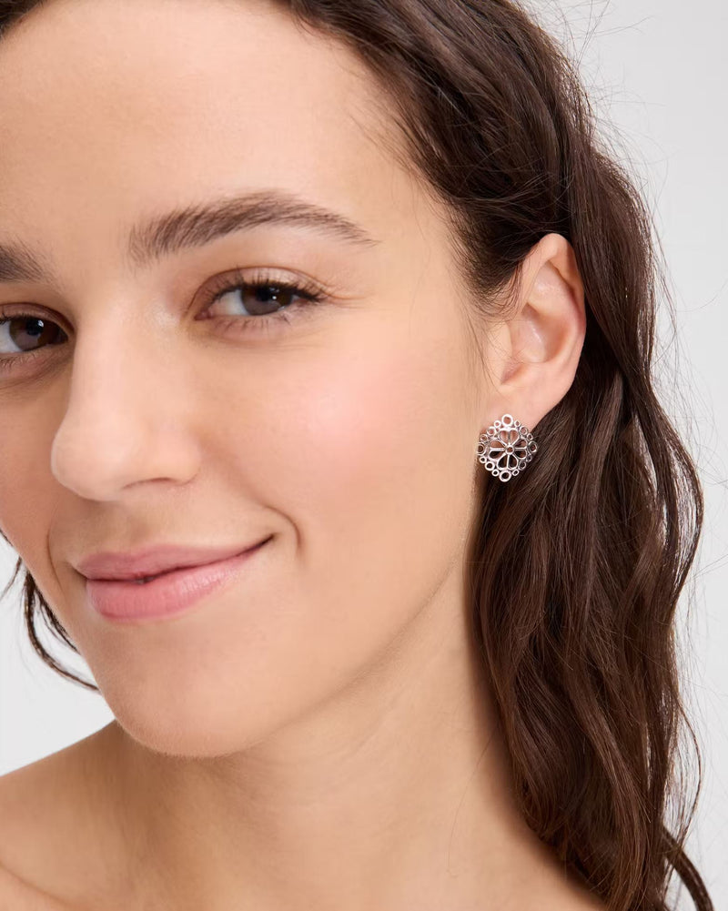 Kate Spade Spade Flower Lace Studs - Silver