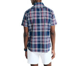 Tommy Bahama Mens Madras Plaid Short Sleeve Button Down Shirt