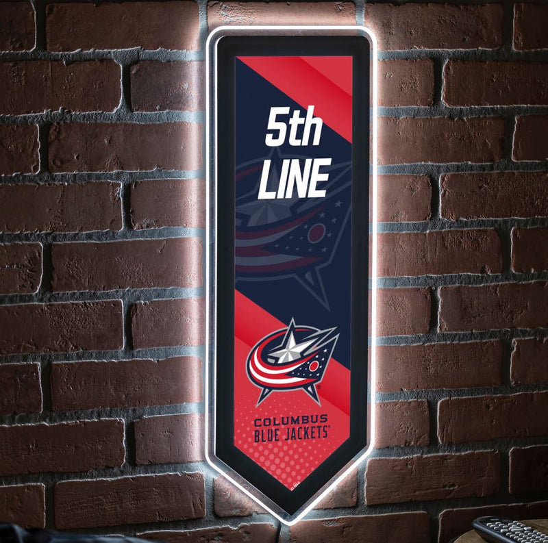 Evergreen Columbus Blue Jackets Pennant 9" x 23" LED Lighted Sign