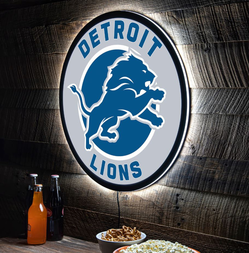 Evergreen Detroit Lions Round 23" LED Lighted Sign