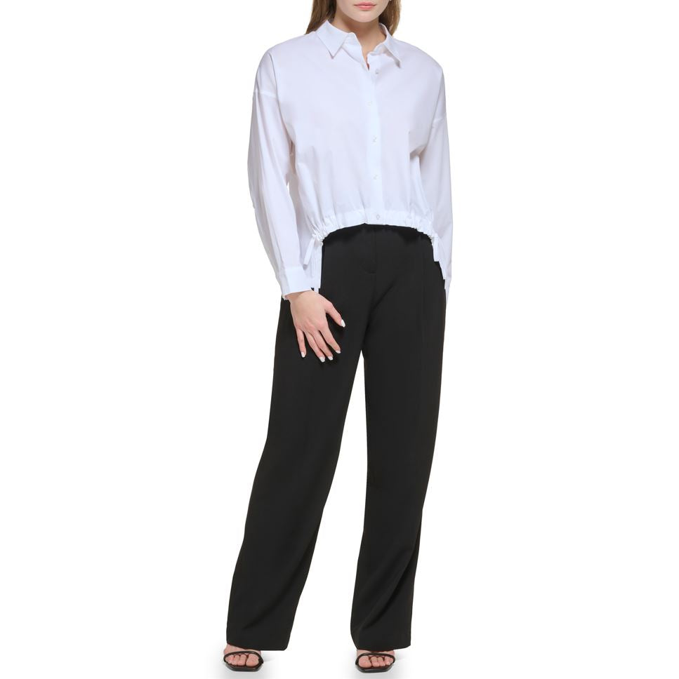 売れ筋商品|||カルバンクライン シャツ レディース トップス ROLL SLEEVE UTILITY POCKET - Button-down blouse - sunlight Calvin Klein Women's Modern Essential Zipper Button-Front