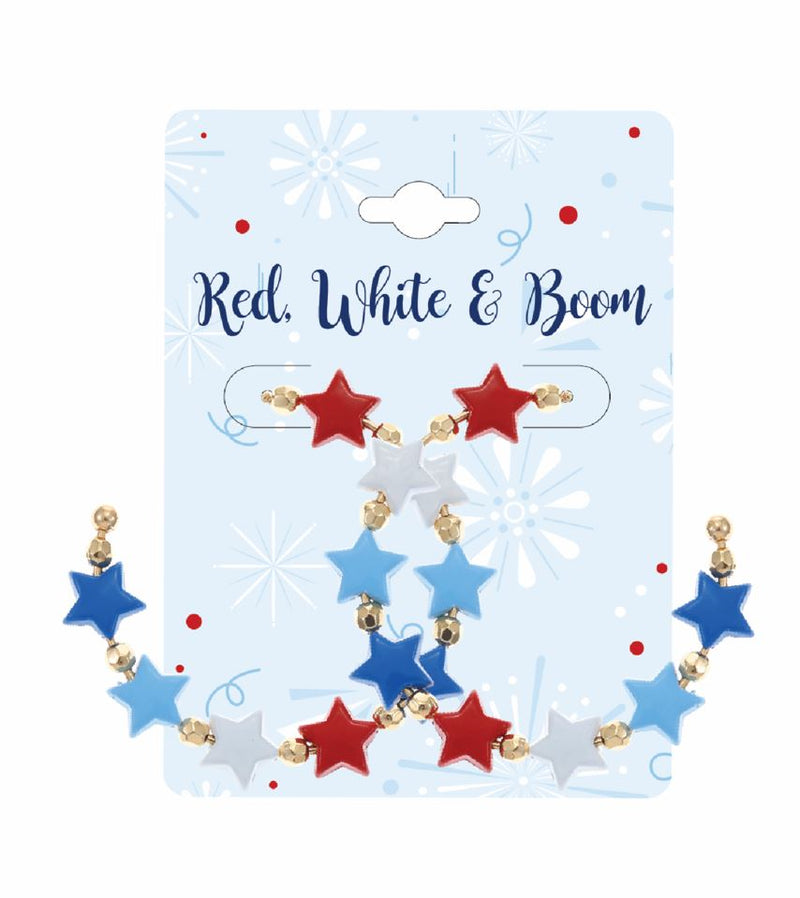 FAF Patriotic Red, White, & Blue Hoop Earrings