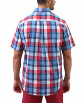 Chaps Mens Easy Care Poplin Short Sleeve Button Down Shirt