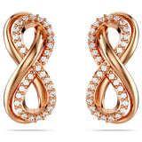Swarovski Hyperbola Stud Earrings - Mixed cuts, Mini, White, Rose gold-tone plated