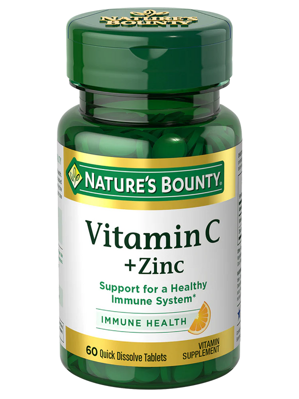 Nature's Bounty Vitamin C Plus Zinc Tablets - 60 Count