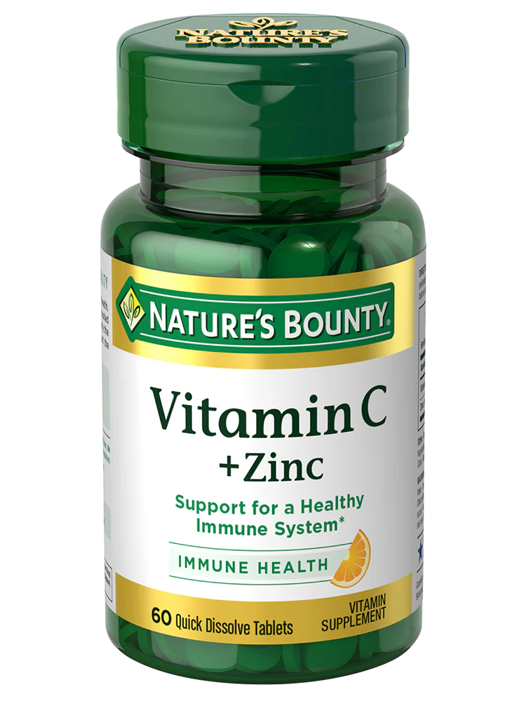 Nature's Bounty Vitamin C Plus Zinc Tablets - 60 Count