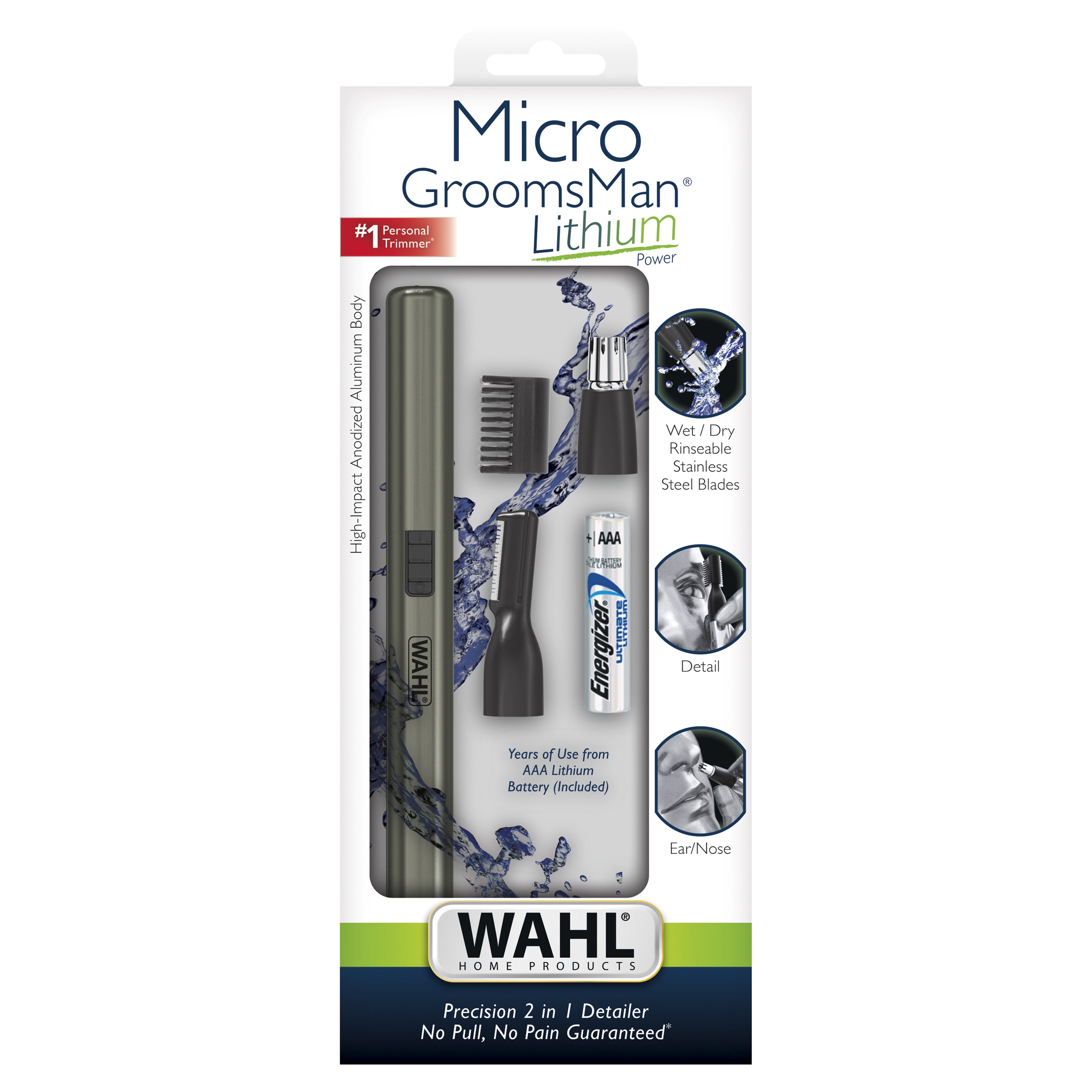 Wahl Lithium Ion Groomsman 2-in-1 Cordless Battery  Eyebrow and Nose Trimmer