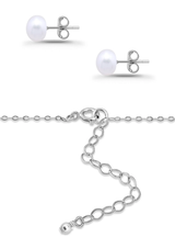 DesignsFMC Sterling Silver Polish Love Knot Necklace & Earrings Set
