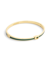 COACH Gold-Plated Green Enamel Hinged Bracelet