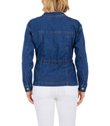 Ruby Rd. Womens Drawstring Waist Denim Jacket