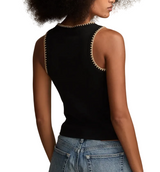 Lucky Brand Womens Crochet Trim Tank Top