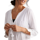 Vineyard Vines Womens Tassel Tunic Cover-Up Dress