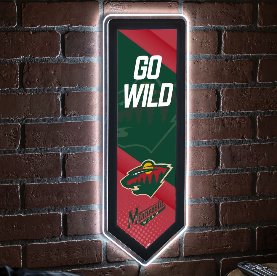 Evergreen Minnesota Wild Pennant 9" x 23" LED Lighted Sign