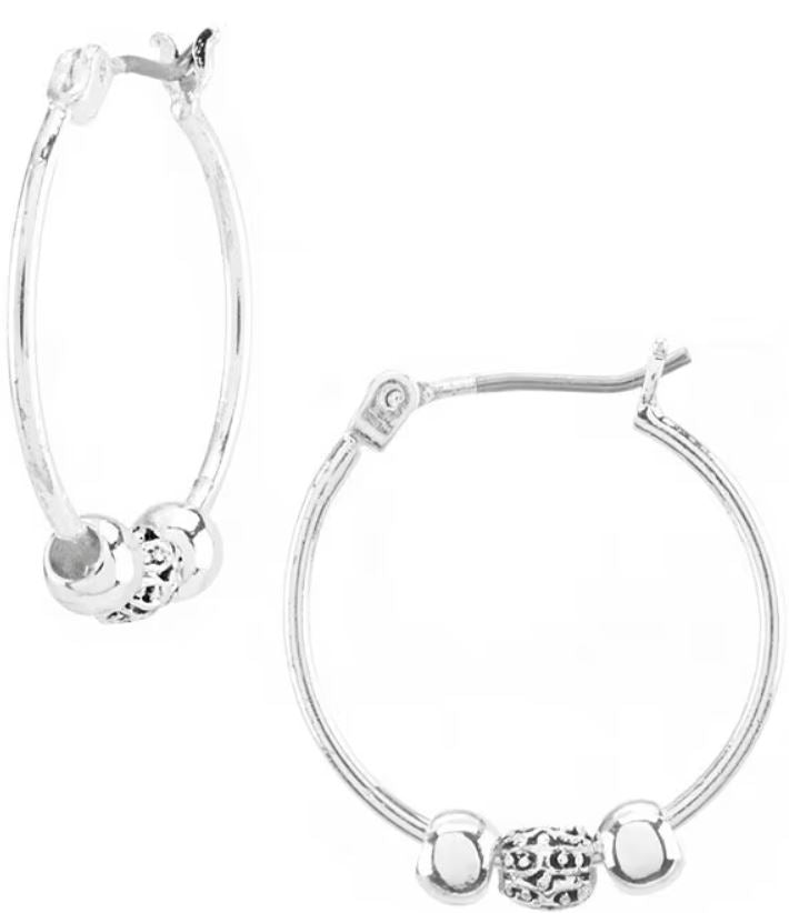 Lauren Ralph Lauren Small Silver Slider Hoop Earrings