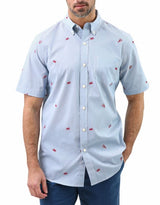 Chaps Mens Easy Care Poplin Short Sleeve Button Down Shirt