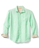 Tommy Bahama Mens Ventana Linen Dobby Plaid Long Sleeve Button Down Shirt