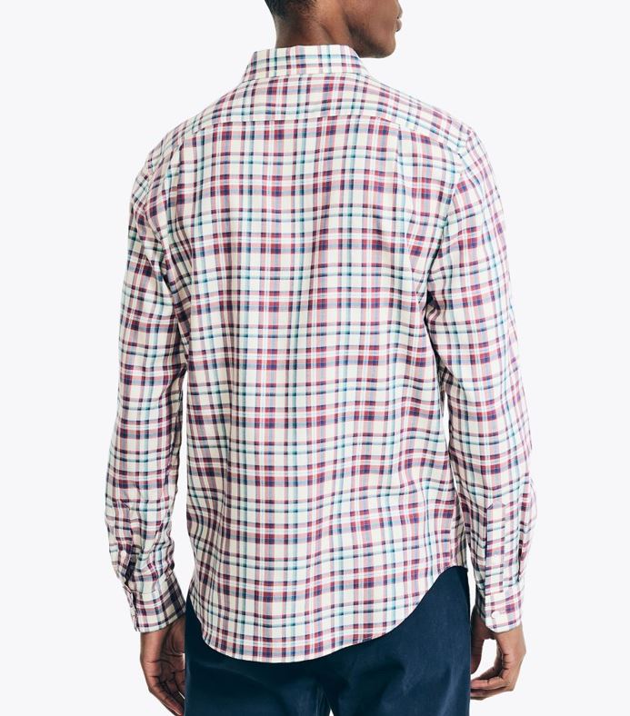 Nautica Mens Sustainably Crafted Plaid Long Sleeve Shirt