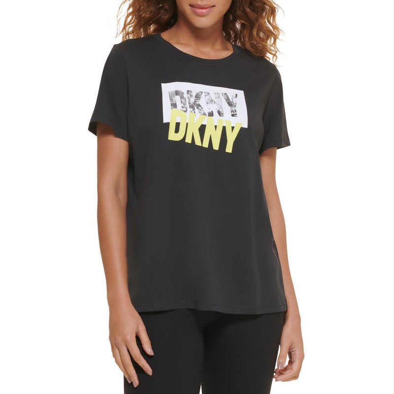 DKNY Womens Falling Graphic Short Sleeve T-Shirt