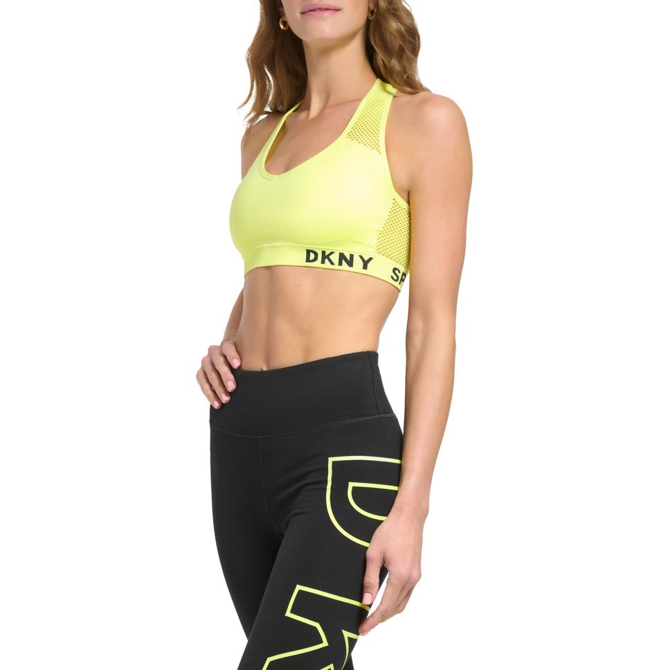 DKNY Womens Seamless Mesh Back Sports Bra