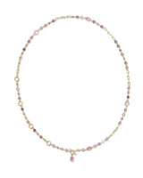 Kendra Scott Mini Elisa Abbie Pink Mix Strand Necklace - Gold Plated