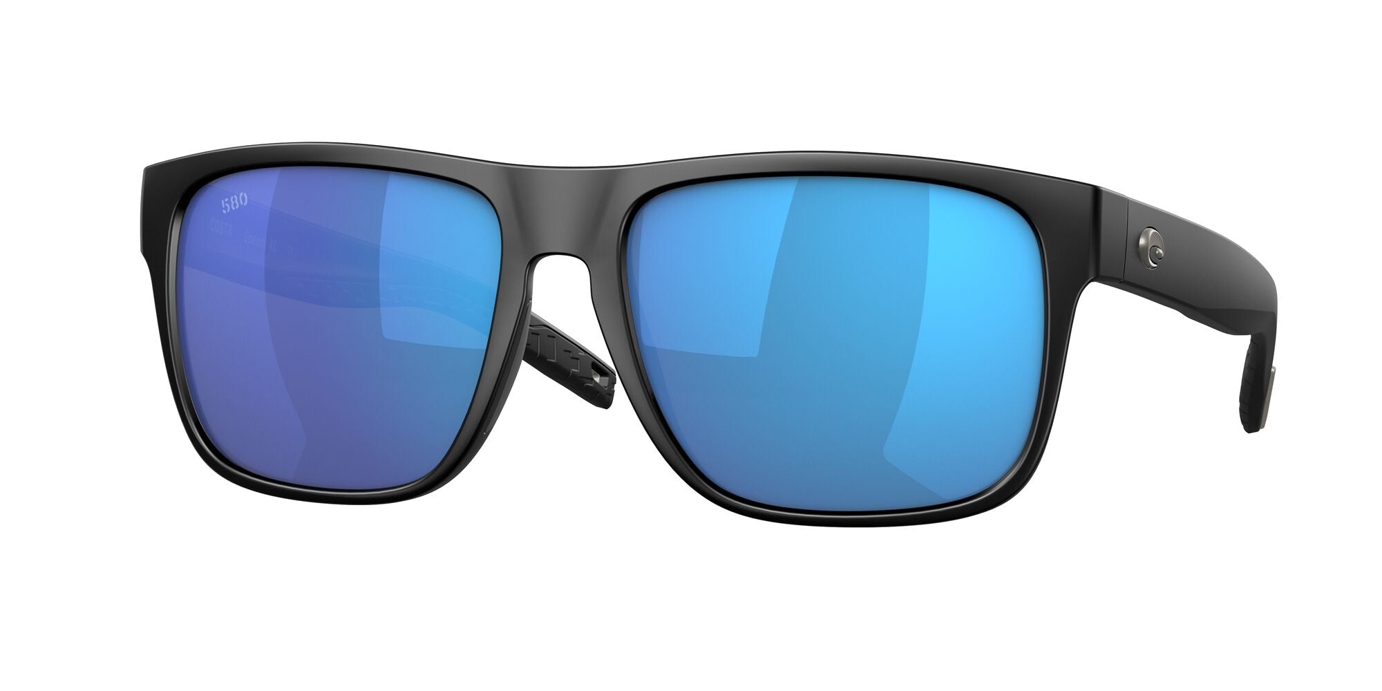 Costa Del Mar Mens Spearo XL Polarized Sunglasses - 11 Matte Black/Blue Mirror 580G