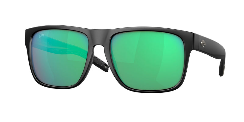 Costa Del Mar Mens Spearo XL Polarized Sunglasses - 11 Matte Black/Green Mirror 580G