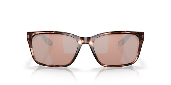 Costa Del Mar Palmas Coral Tortoise Frame - Copper Silver Mirror Plastic Lens - Polarized Sunglasses