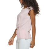 Calvin Klein Womens Cotton Jersey Front Tie Top