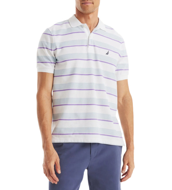 Nautica Mens Stripe Short Sleeve Polo