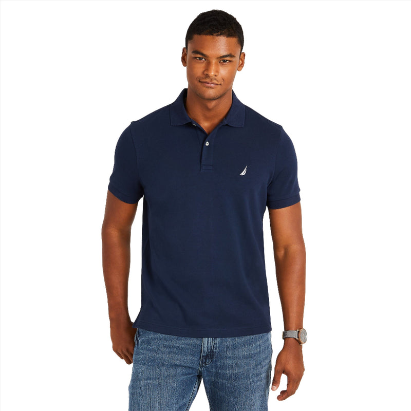 Nautica Mens Pique Classic Fit Performance Short Sleeve Polo Shirt