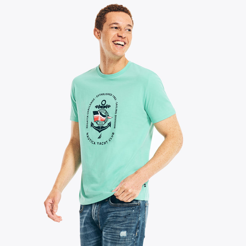 ☆ NAUTICA ☆ YACHT CLUB APPLIQUE T-SHIRT Yacht Club Graphic T-Shirt | Nautica