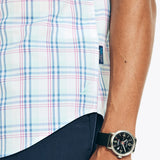 Nautica Mens Navtech Plaid Short Sleeve Button Down Shirt