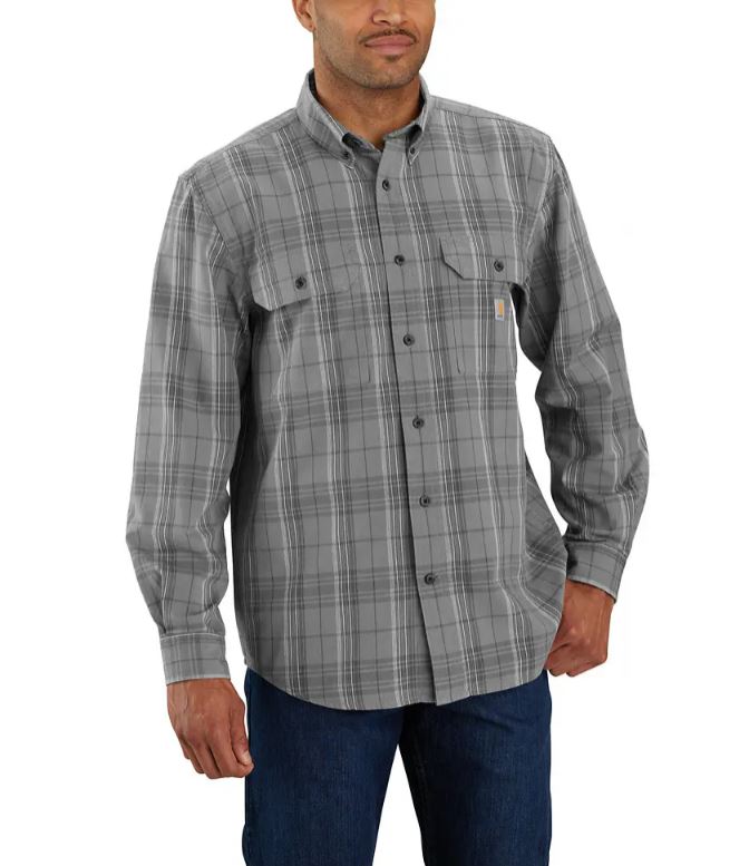 Carhartt Mens Loose Fit Chambray Long Sleeve Button Down Shirt