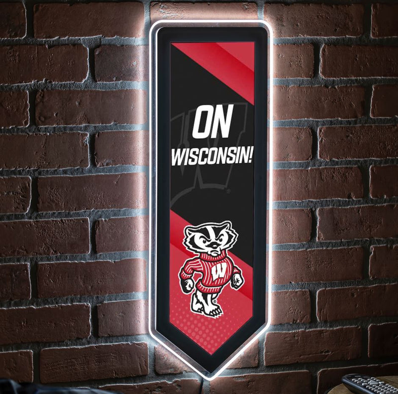 Evergreen University of Wisconsin-Madison Pennant 9" x 23" LED Lighted Sign