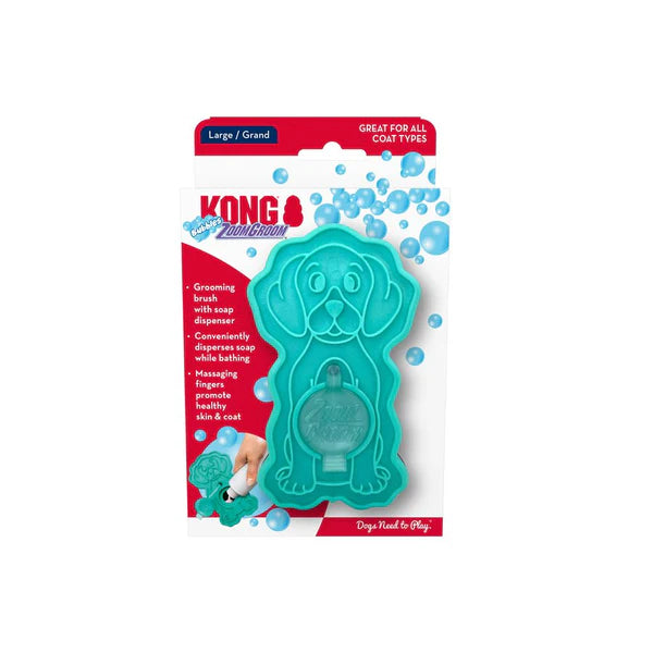 KONG ZoomGroom Bubbles Large Dog Brush