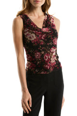 Laundry By Shelli Segal Womens Cowl Neck Sleeveless Top