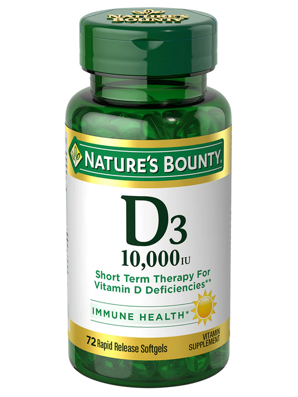 Nature's Bounty Vitamin D3 Softgels - 10000 IU - 72 Count