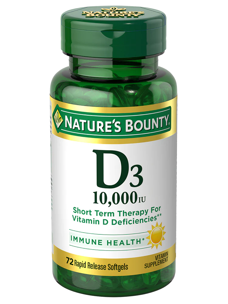 Nature's Bounty Vitamin D3 Softgels - 10000 IU - 72 Count