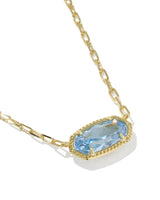 Kendra Scott Elisa Luxe Gold Short Pendant Necklace - Light Blue CZ