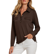 Tommy Bahama Womens Kauai Woven Trim Henley Shirt