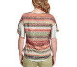 Ruby Rd. Womens Scoop Neck Flutter Short Sleeve Top