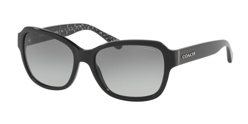 Coach Womens Non-Polarized Sunglasses - Black/Dark Grey Gradient