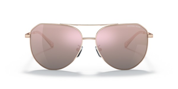 Michael Kors Cheyenne Pilot Non-Polarized Sunglasses - Gold/Rose Gold Mirror