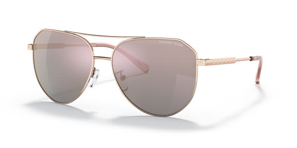 Michael Kors Cheyenne Pilot Non-Polarized Sunglasses - Gold/Rose Gold Mirror