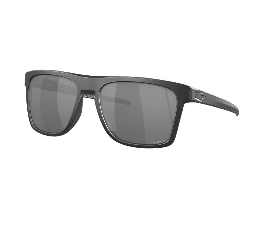 Oakley Mens Fit Leffingwell Matte Black Ink Frame Prizm Black Lens Polarized Sunglasses